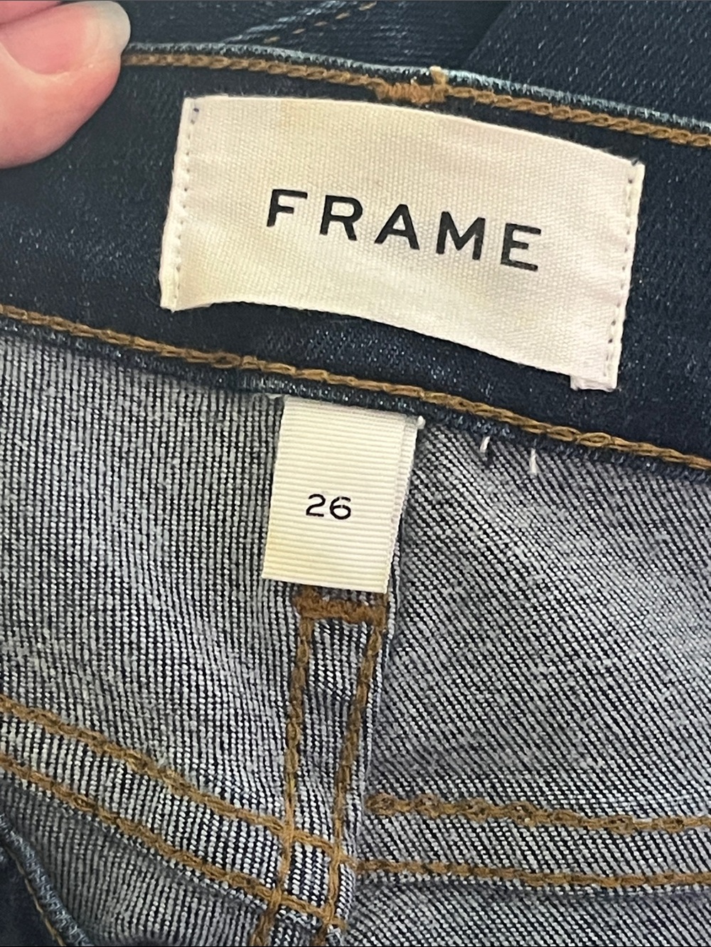 NWOT FRAME Le Garçon Slim Boyfriend Jeans Dark Wash Premium Denim Size 26 - Picture 6 of 13